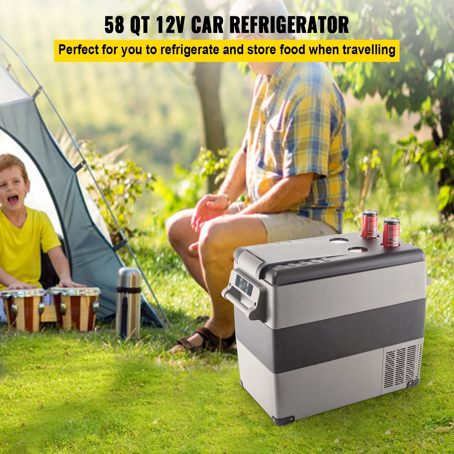 55L Car Refrigerator Mini Fridge Freezer Portable