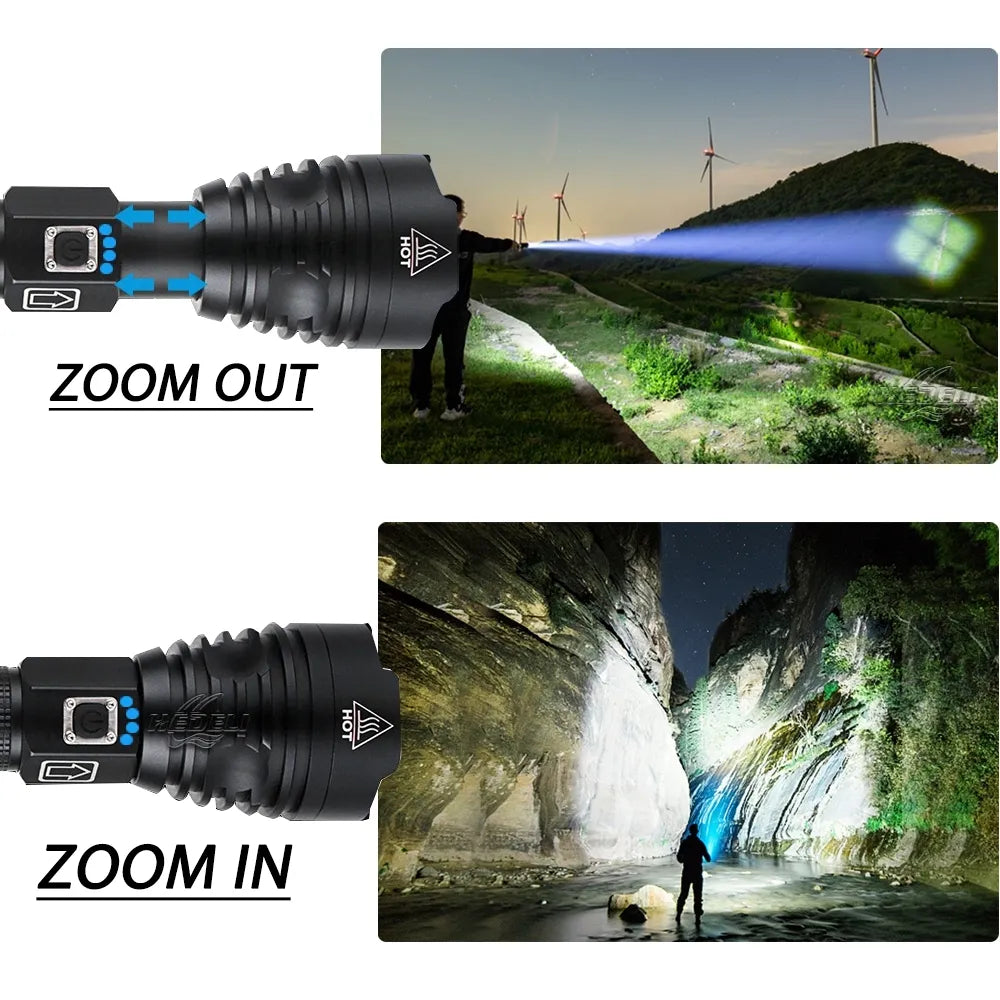 USB Rechargable LED Flashlight Torch