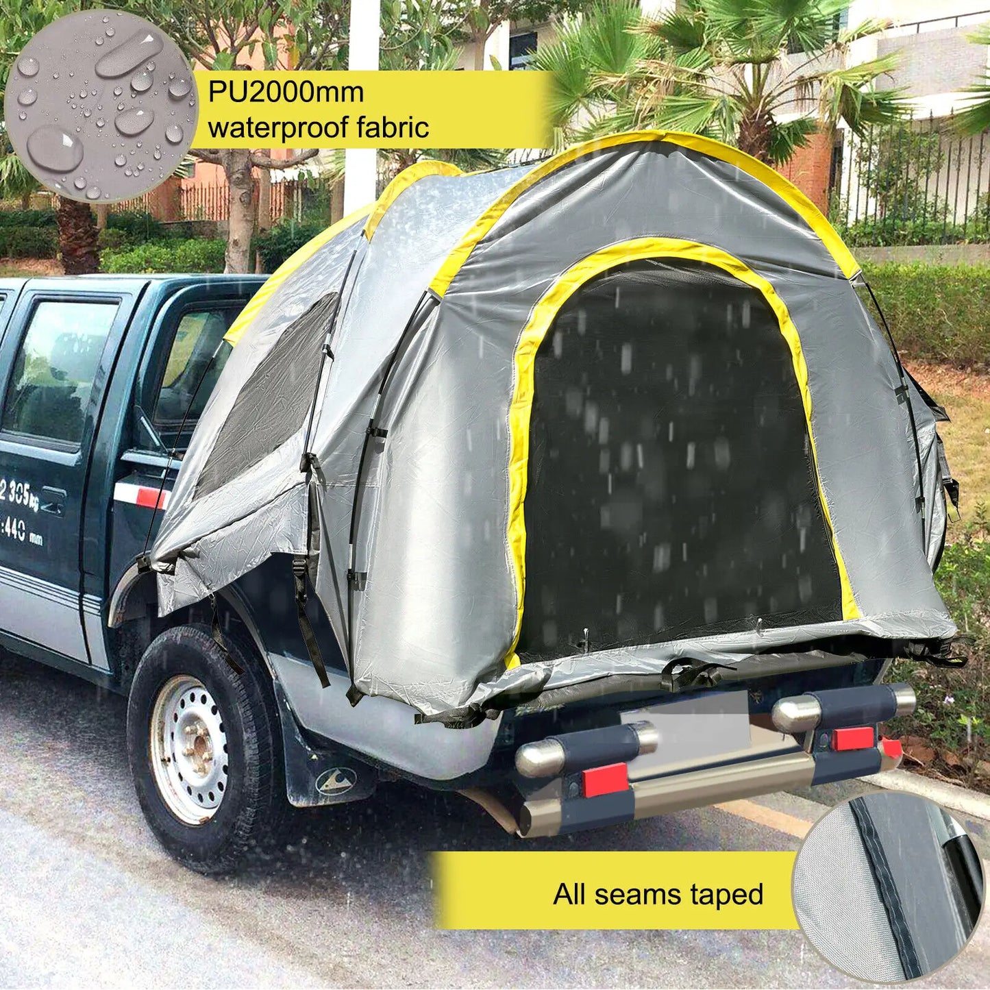 5-8 FT Waterproof Truck Tent Full / Mid Size Truck 2-Person