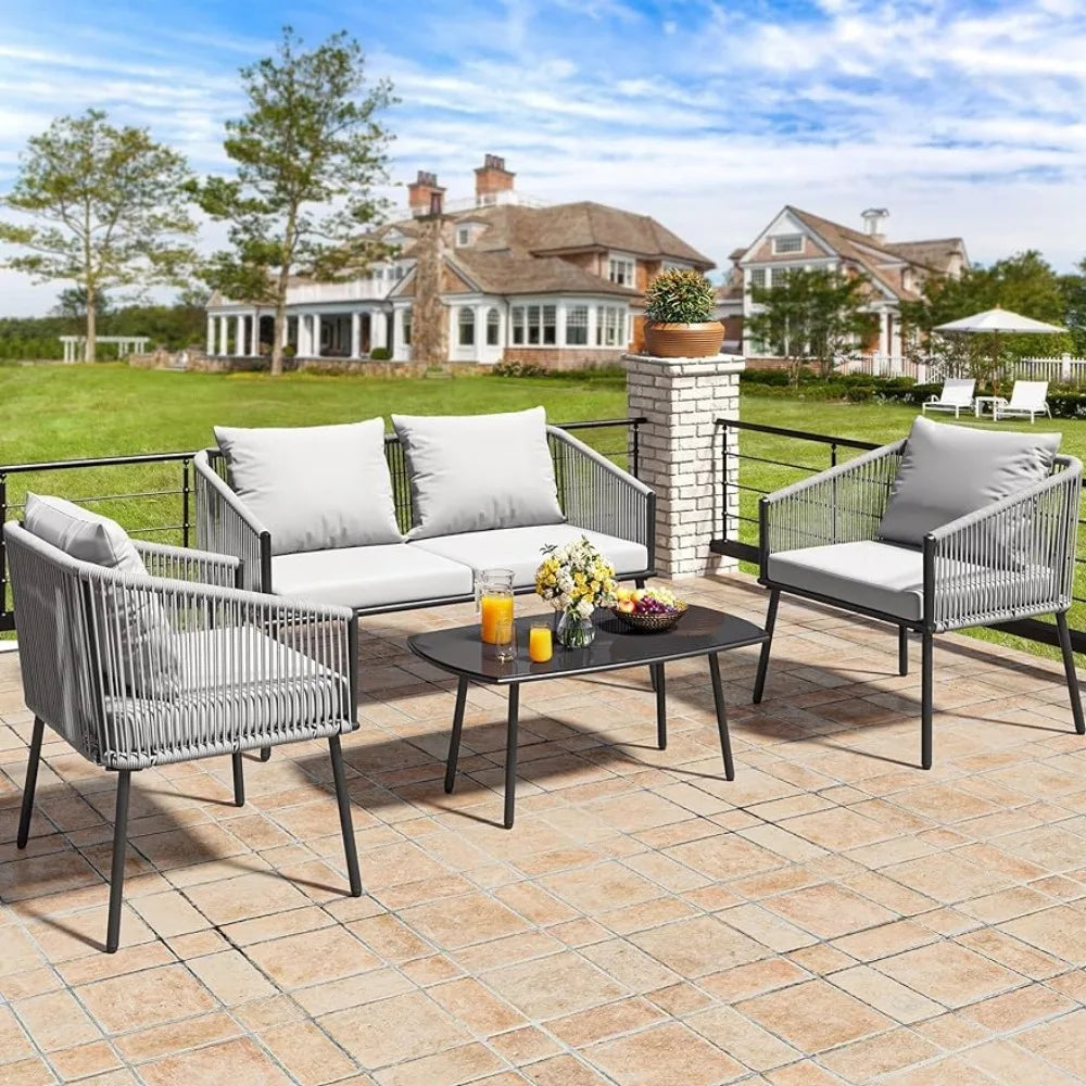 4-Piece Patio Furniture Outdoor Bistro Set,All Weather