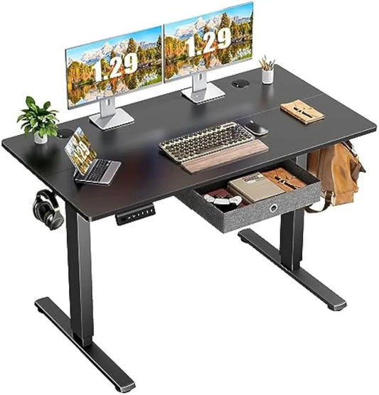 Electric Standing Desk with Drawer 48 x 24 Inches Stand up Desk