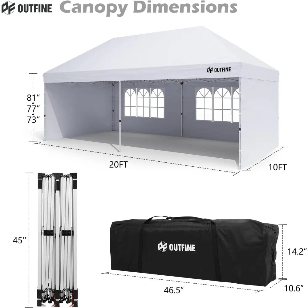 Canopy 10'X20' Pop Up Canopy Tent Removable Sidewalls,