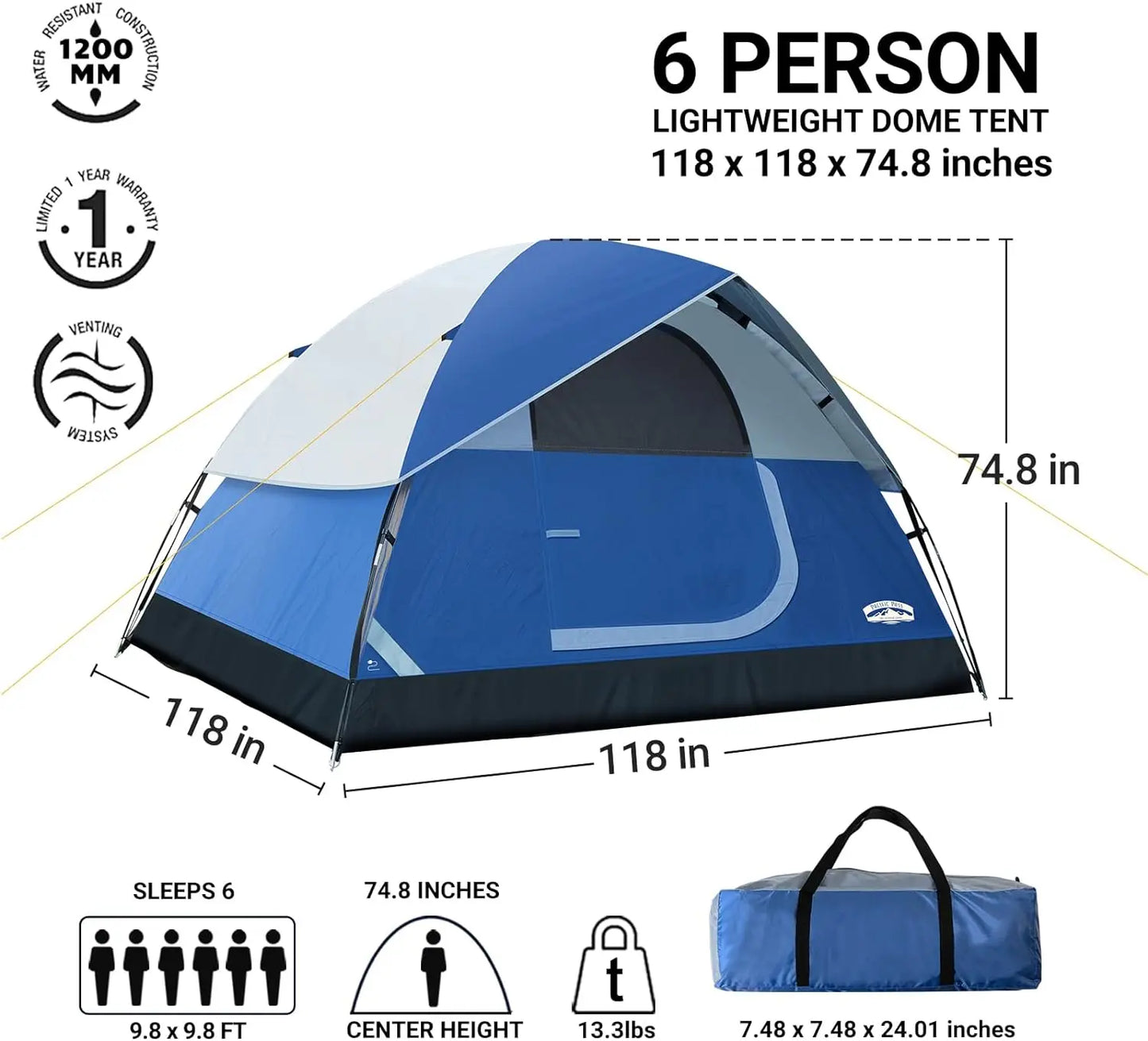 2/4/6 Person Family Dome Tent