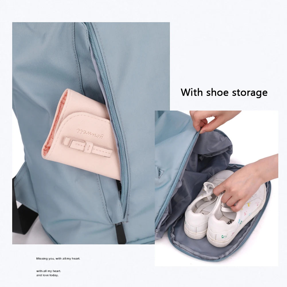 Unisex Portable Backpack with Shoe Compartment