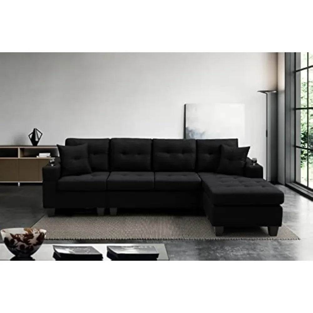 L-shaped Upholstered Modular Sofa