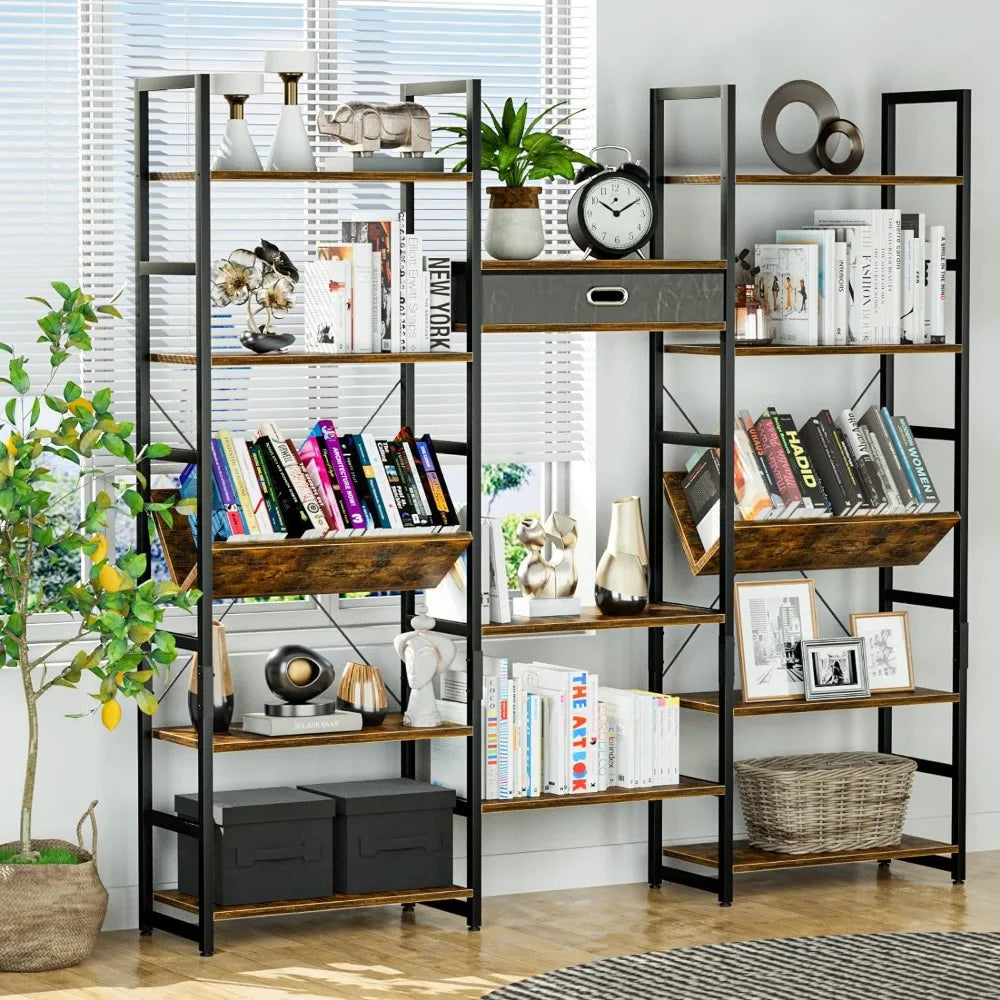 Adjustable Rustic Industrial Style Book Shelves