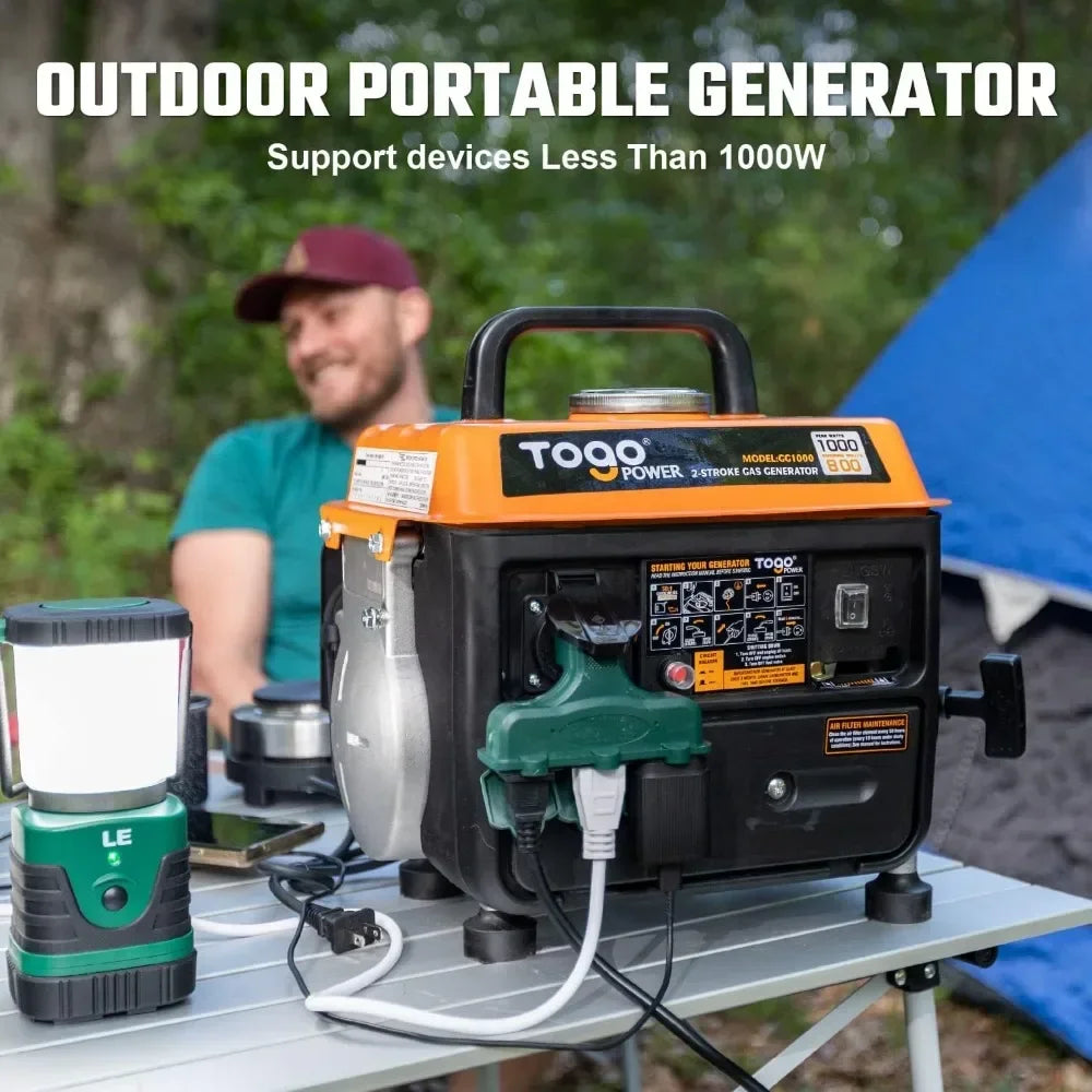 Portable Generator, 1000W Gasoline Powered Generator