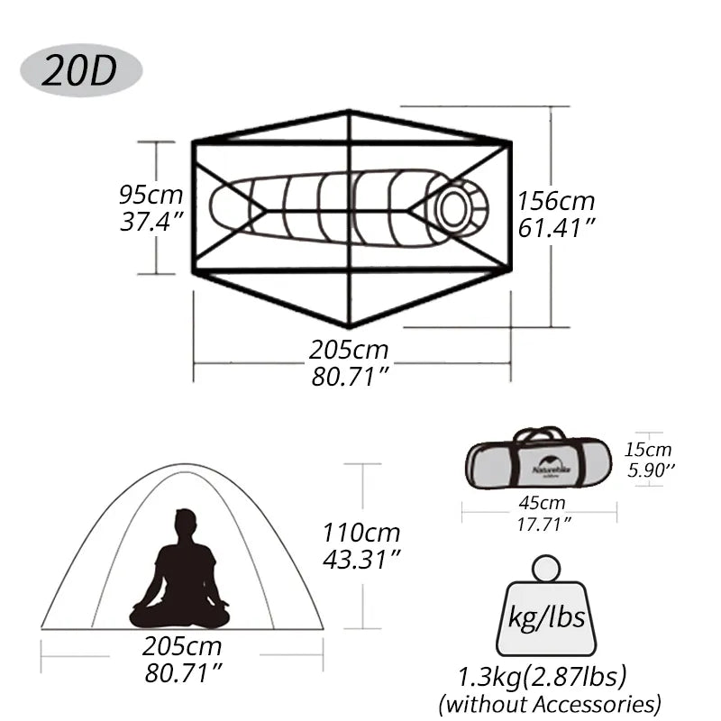 Cycling Tent 1 Person Ultralight Backpacking  Tent