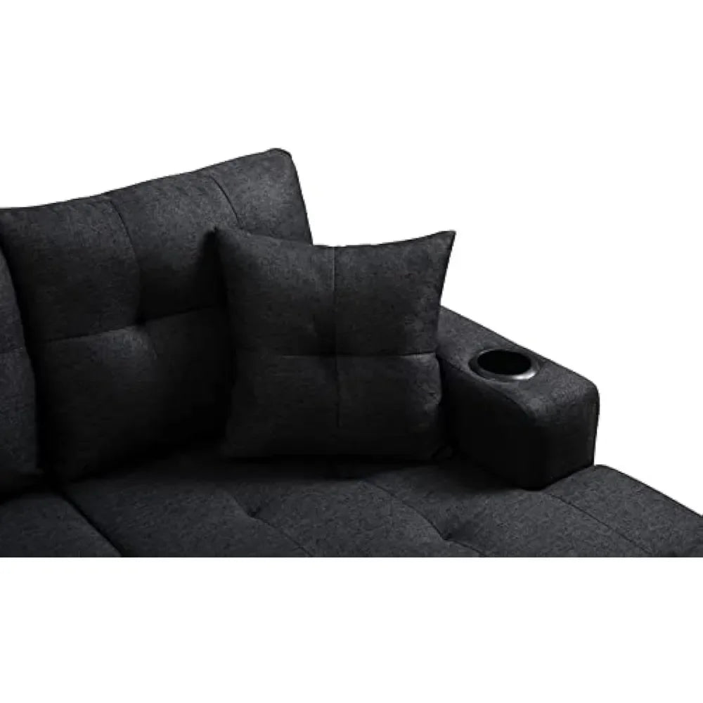 L-shaped Upholstered Modular Sofa