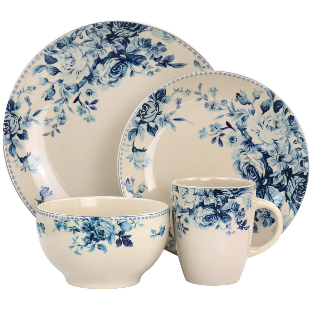 Traditional Desert Rose 16 Piece Dinnerware Set