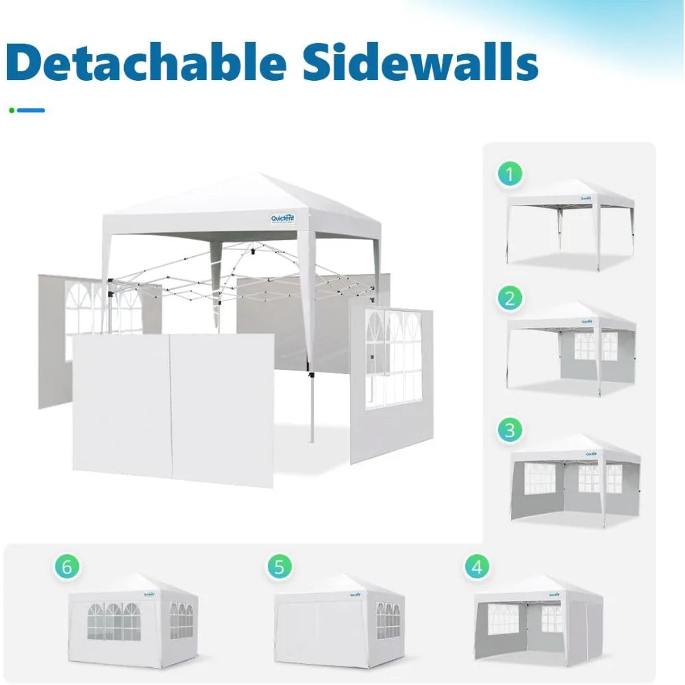 10'x10' Pop up Canopy Tent with Detachable & Interchangeable Sidewalls