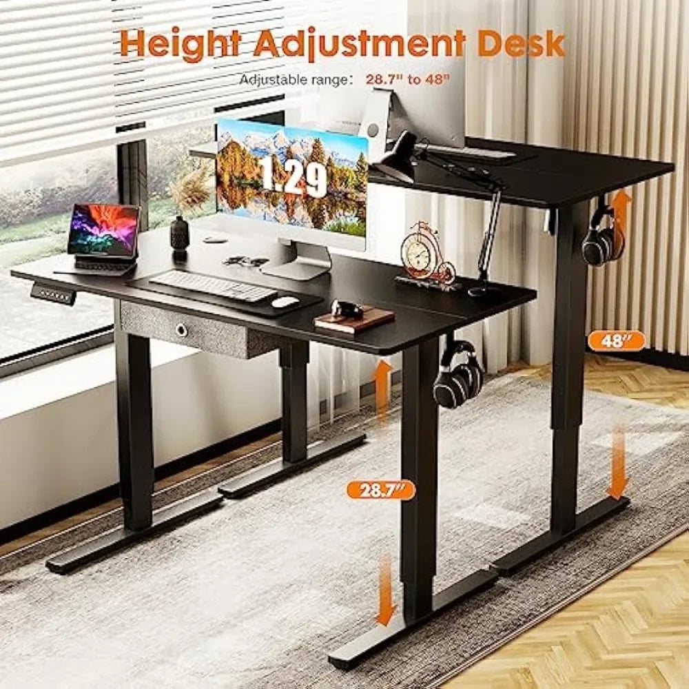 Electric Standing Desk with Drawer 48 x 24 Inches Stand up Desk