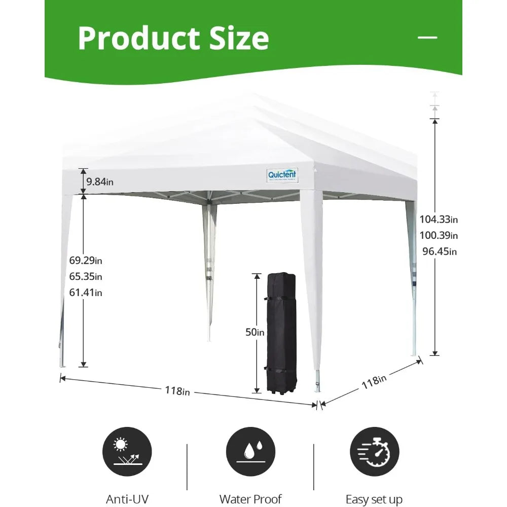 10'x10' Pop up Canopy Tent with Detachable & Interchangeable Sidewalls