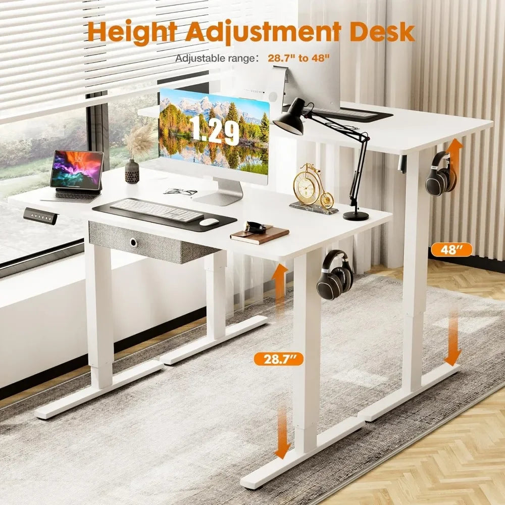 Electric Standing Desk with Drawer 48 x 24 Inches Stand up Desk