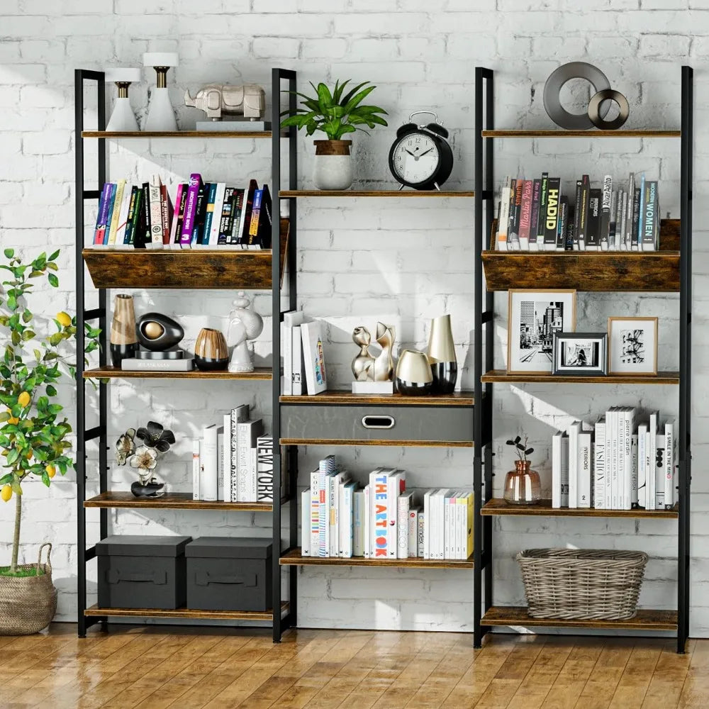 Adjustable Rustic Industrial Style Book Shelves