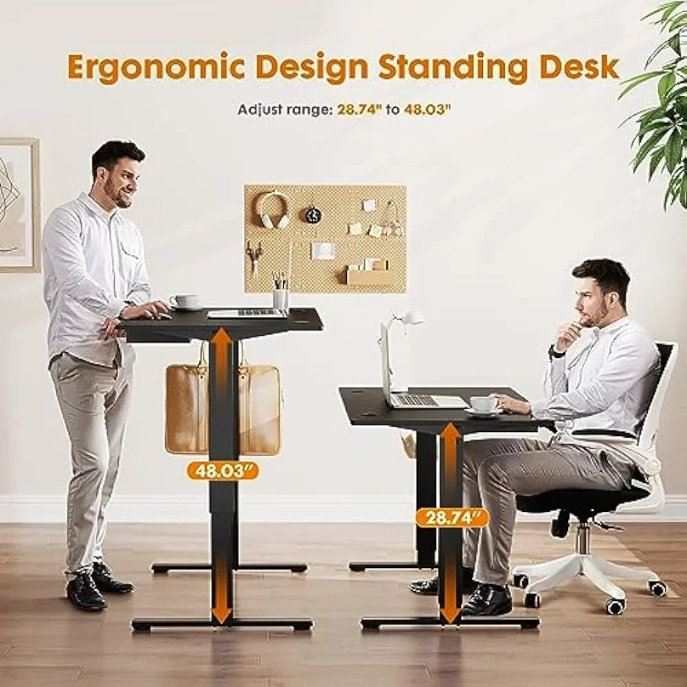 Electric Standing Desk with Drawer 48 x 24 Inches Stand up Desk