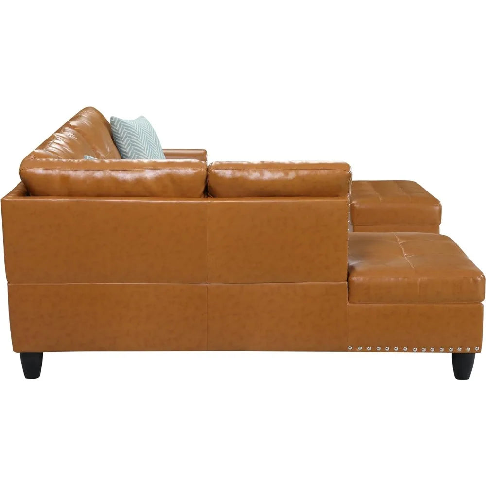 3-Piece Modular R Recliner, L-Shaped Sofa with  Storage Ottoman