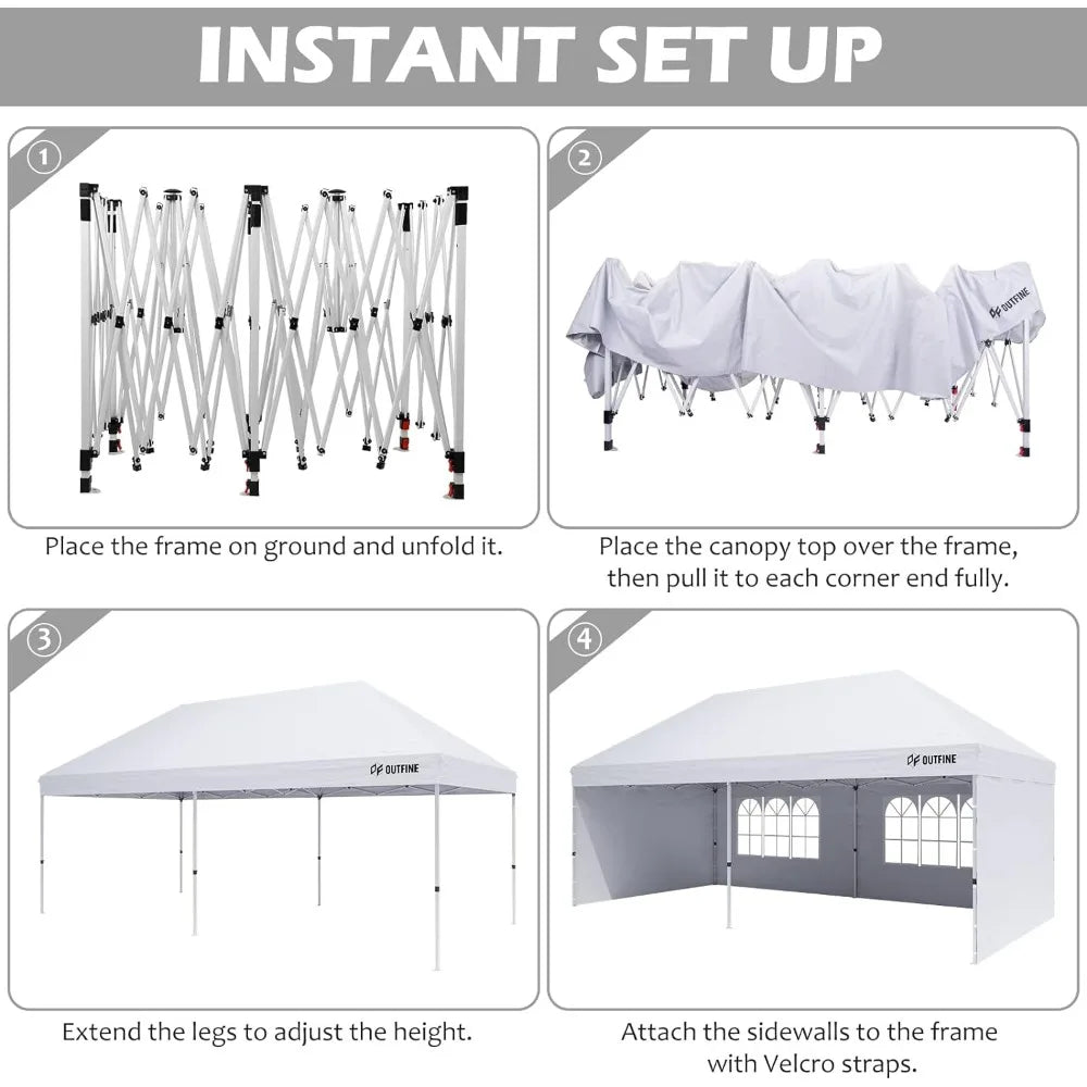 Canopy 10'X20' Pop Up Canopy Tent Removable Sidewalls,