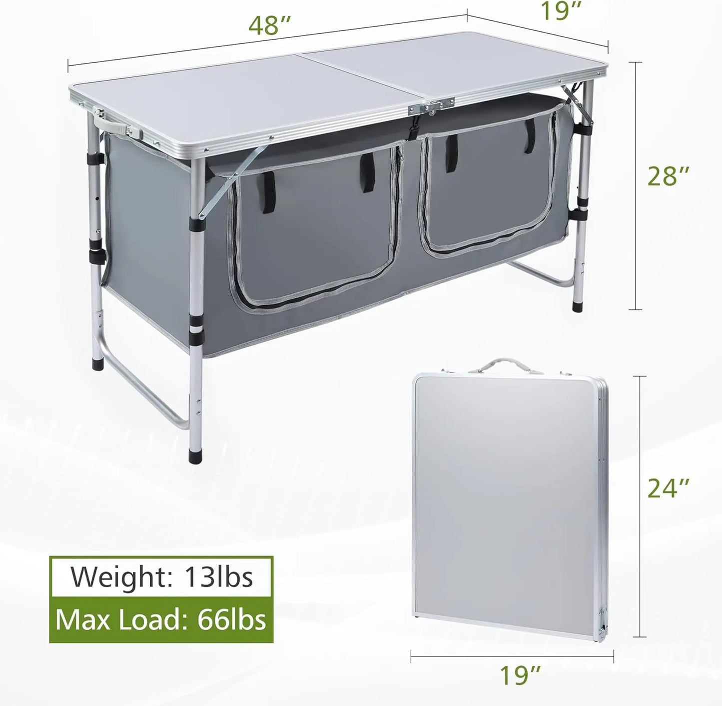 Camping Table with Storage Organizer