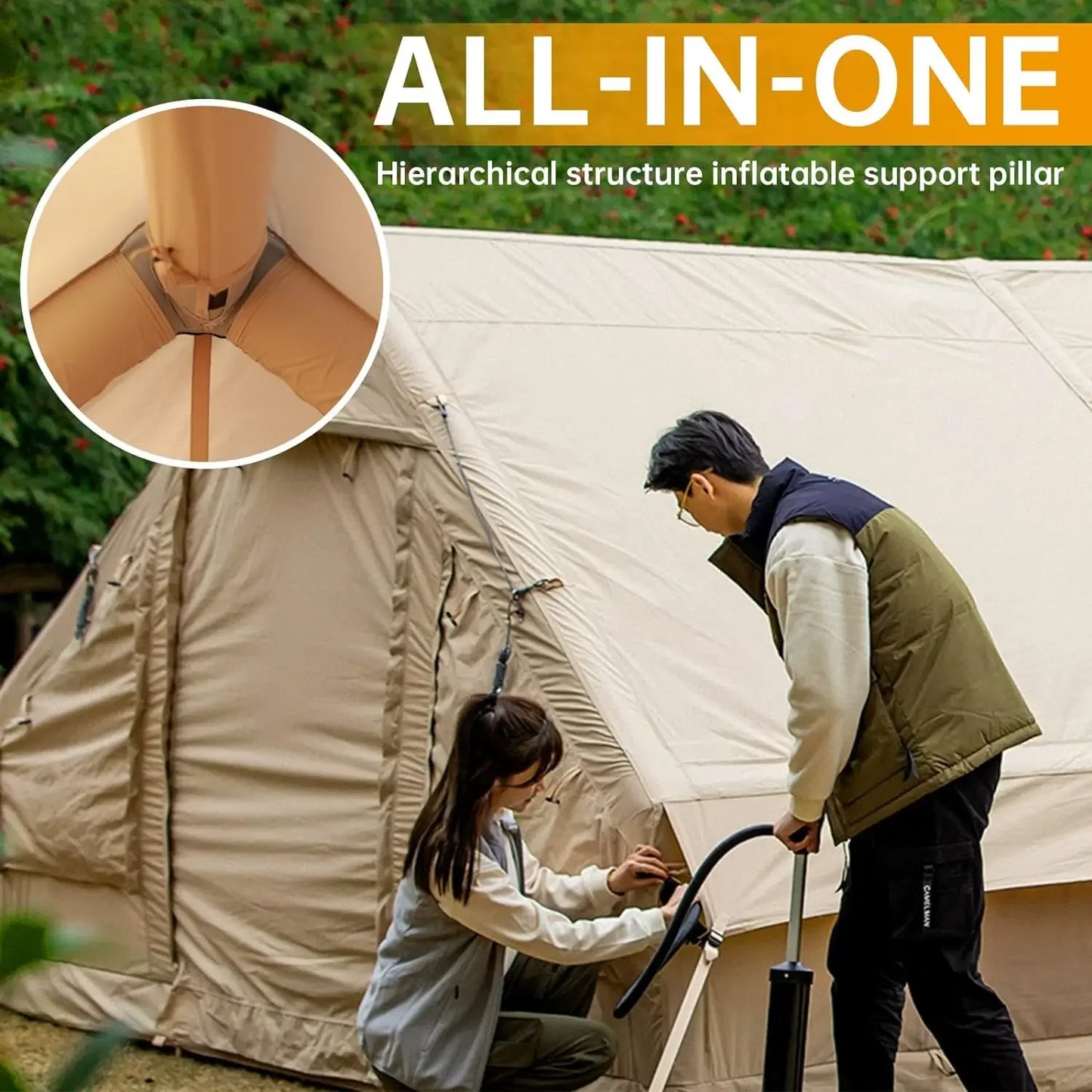 Inflatable Tent with Pump, Easy Setup Waterproof Windproof