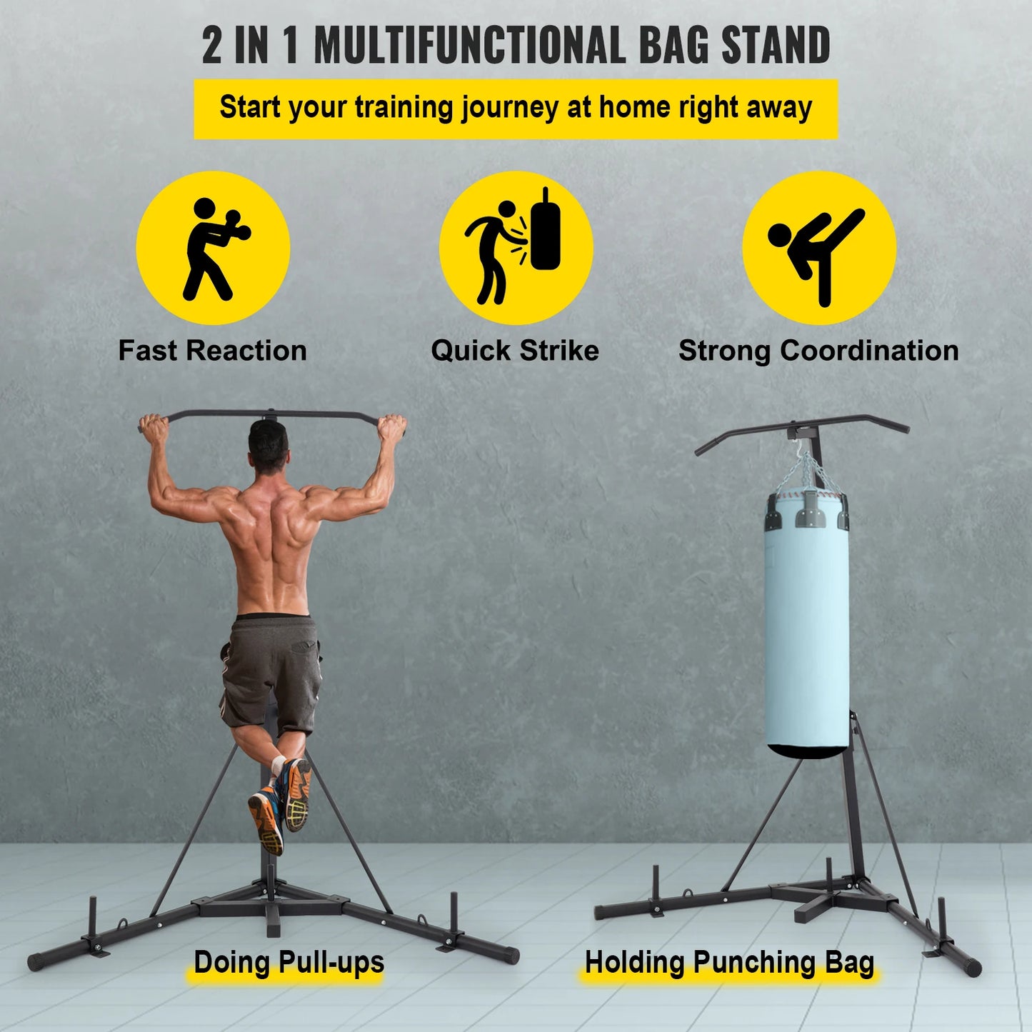 Folding Heavy Bag Stand /Rack with Adjustable Punching Bag